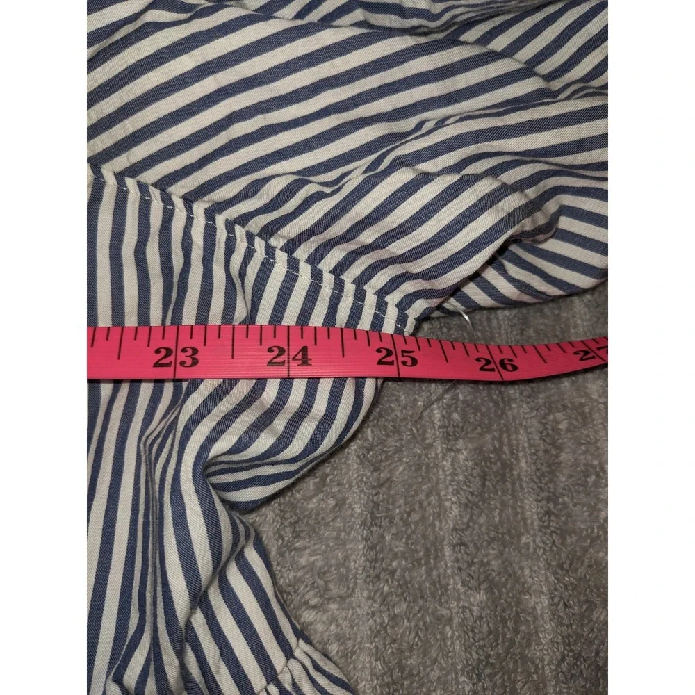 Old Navy‎ Striped Peplum Top Square Neck Puff Sleeve Blouse 4X NWOT